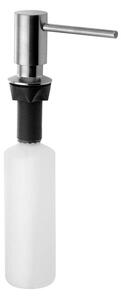 Plastový zápustný dávkovač mydla v matne striebornej farbe 350 ml – Sapho