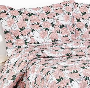 Goldea bavlnené posteľné obliečky - vzor 992 pivonky a papagáji 140 x 200 a 70 x 90 cm
