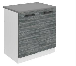 Kuchynská skrinka Belini Premium Full Version drezová 80 cm šedý antracit Glamour Wood s pracovnou doskou