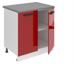 Kuchynská skrinka Belini Premium Full Version spodná 80 cm červený lesk s pracovnou doskou