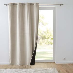 Béžový zamatový termo záves 140x260 cm Polarchic – douceur d'intérieur