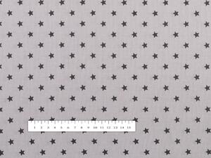 Bavlnená látka/plátno Sandra SA-311 Tmavo sivé hviezdičky na sivom - šírka 160 cm