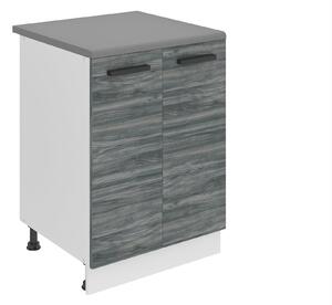 Kuchynská skrinka Belini Premium Full Version spodná 60 cm šedý antracit Glamour Wood s pracovnou doskou