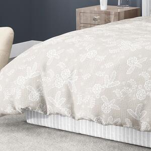 Goldea krepové posteľné obliečky - vzor 783 kvítí s lístkami 240 x 200 a 2ks 70 x 90 cm