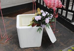 TEMPO Záhradný úložný box / príručný stolík, biela, IBLIS
