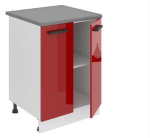 Kuchynská skrinka Belini Premium Full Version spodná 60 cm červený lesk s pracovnou doskou
