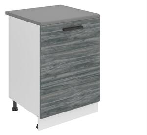 Kuchynská skrinka Belini Premium Full Version spodná 60 cm šedý antracit Glamour Wood s pracovnou doskou