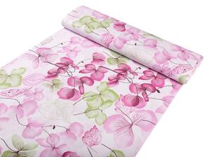 Biante Detské bavlnené posteľné obliečky do postieľky Sandra SA-366 Ružovo-zelené kvety na bielom Do postieľky 90x140 a 40x60 cm