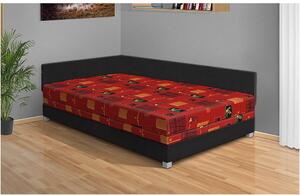 Čalúnená posteľ Aneta 110x200 cm čalúnenie: Čierna / Mega 043 červená