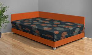 Čalúnená posteľ Aneta 110x200 cm čalúnenie: Oranžová / Mega 045 čierna