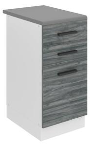 Kuchynská skrinka Belini Premium Full Version spodná so zásuvkami 40 cm šedý antracit Glamour Wood s pracovnou doskou