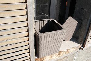 Záhradný úložný box/príručný stolík, sivohnedá, UGUR