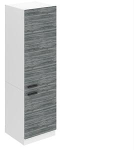 Vysoká kuchynská skrinka Belini Premium Full Version pre vstavanú chladničku 60 cm šedý antracit Glamour Wood