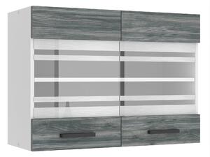 Kuchynská skrinka Belini Premium Full Version horná 80 cm šedý antracit Glamour Wood