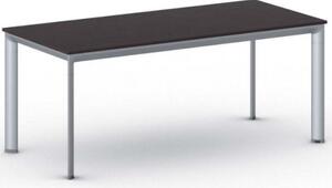 Kancelársky stôl PRIMO INVITATION, sivostrieborná podnož 1800 x 800 mm, wenge