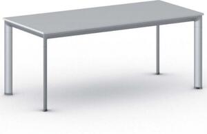 Kancelársky stôl PRIMO INVITATION, sivostrieborná podnož 1800 x 800 mm, sivá