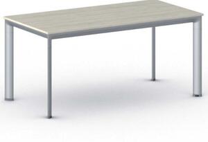 Kancelársky stôl PRIMO INVITATION, sivostrieborná podnož 1600 x 800 mm, dub prírodný