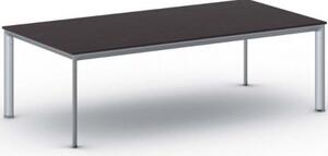 Kancelársky stôl PRIMO INVITATION, sivostrieborná podnož 2400 x 1200 mm, wenge