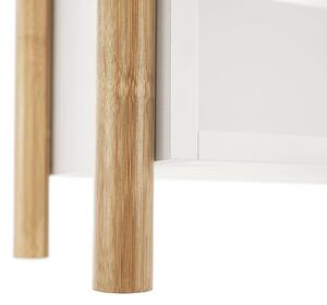 KONDELA 4-poličkový regál, prírodný bambus/biela, BALTIKA TYP 3