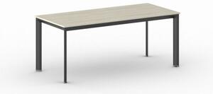 Kancelársky stôl PRIMO INVITATION, čierna podnož, 1800 x 800 mm, dub prírodný