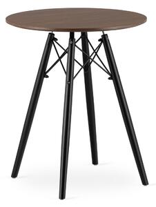 LEOBERT Konferenčný stolík TODI, moderná škandinávska hnedá okrúhla doska, 60 cm