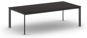 Kancelársky stôl PRIMO INVITATION, čierna podnož, 2400 x 1200 mm, wenge
