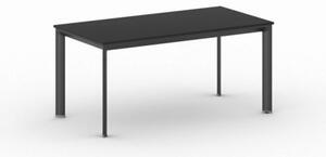 Kancelársky stôl PRIMO INVITATION, čierna podnož, 1600 x 800 mm, grafitová
