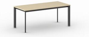 Kancelársky stôl PRIMO INVITATION, čierna podnož, 1800 x 800 mm, breza