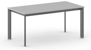 Kancelársky stôl PRIMO INVITATION, čierna podnož, 1600 x 800 mm, sivá
