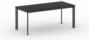 Kancelársky stôl PRIMO INVITATION, čierna podnož, 1800 x 800 mm, grafitová