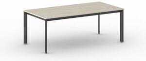 Kancelársky stôl PRIMO INVITATION, čierna podnož, 2000 x 1000 mm, dub prírodný