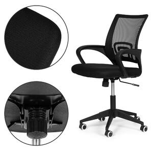 Otočné kreslo, tvarovaná kancelárska stolička, čierna ModernHome