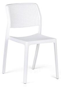 Plastová jedálenská stolička NELA, biela