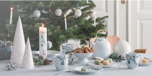 Biely porcelánový vianočný polievkový tanier Kähler Design Hammershoi, ⌀ 21 cm