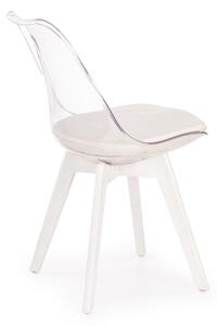 Jedálenská stolička SCK-245 biela/transparentná