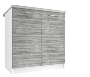 Kuchynská skrinka Belini spodná 80 cm šedý antracit Glamour Wood s pracovnou doskou TOR SD80/0/WT/GW/0/E