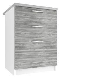 Kuchynská skrinka Belini spodná so zásuvkami 60 cm šedý antracit Glamour Wood s pracovnou doskou TOR SDSZ60/1/WT/GW/0/E
