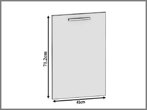 Panel na umývačku Belini zakrytý 45 cm šedý mat TOR PZ45/1/WT/SR/0/B1