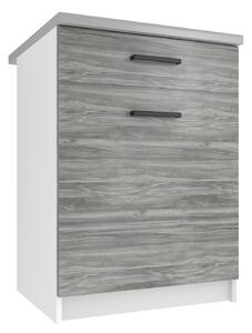 Kuchynská skrinka Belini spodná so zásuvkami 60 cm šedý antracit Glamour Wood s pracovnou doskou TOR SDSZ1-60/0/WT/GW/0/B1