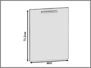 Panel na umývačku Belini zakrytý 60 cm šedý lesk INF PZ60/1/WT/S/0/B1
