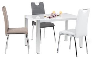 Jedálenský stôl CHIPER biela, vysoký lesk