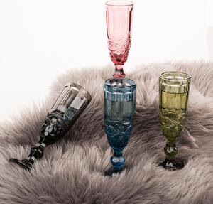 KONDELA Poháre na šampanské, set 4 ks, 150 ml, farebné vintage, SAVOY TYP 4