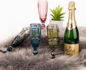 KONDELA Poháre na šampanské, set 4 ks, 150 ml, farebné vintage, SAVOY TYP 4
