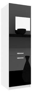 Vysoká kuchynská skrinka Belini pre vstavanú chladničku 60 cm čierny lesk INF SSL60/1/WT/B/0/F