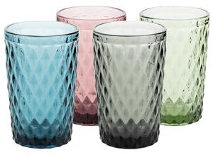 KONDELA Poháre na vodu, set 4 ks, 350 ml, farebné, retro, VERITAS TYP 1
