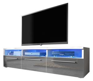 TV stolík LORA RTV 2, biela/šedý lesk
