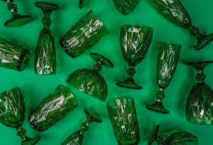 KONDELA Poháre na šampanské, set 6 ks, 150 ml, zelená, retro, BAROLO TYP 4