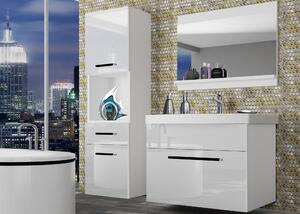 Kúpeľňový nábytok Belini biely lesk + umývadlo + zrkadlo ROD P 3/0/W/W/0/ZW