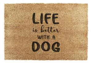 Rohožka z kokosového vlákna 40x60 cm Life Is Better With & Dog – Artsy Doormats