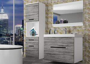 Kúpeľňový nábytok Belini šedý antracit Glamour Wood + umývadlo + zrkadlo ROD M 3/0/W/GW/0/ZW